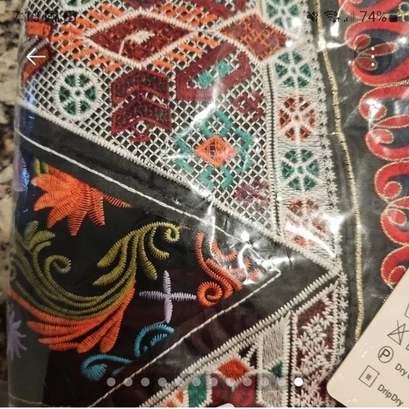 Blue Denim Embroidered Jean Jacket Oversized OSFM - Picture 14 of 14